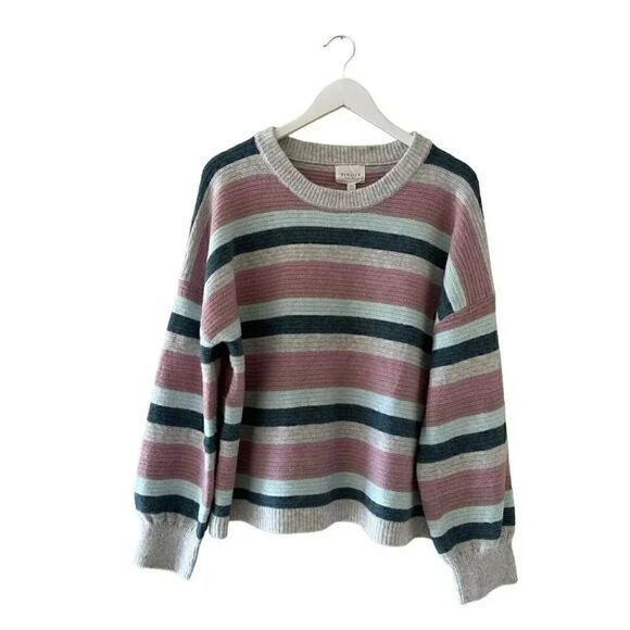 Pinque Multicolor Grey Mauve Combo Crewneck Long Sleeves Pullover SZ XXL # 1868 - Picture 2 of 13